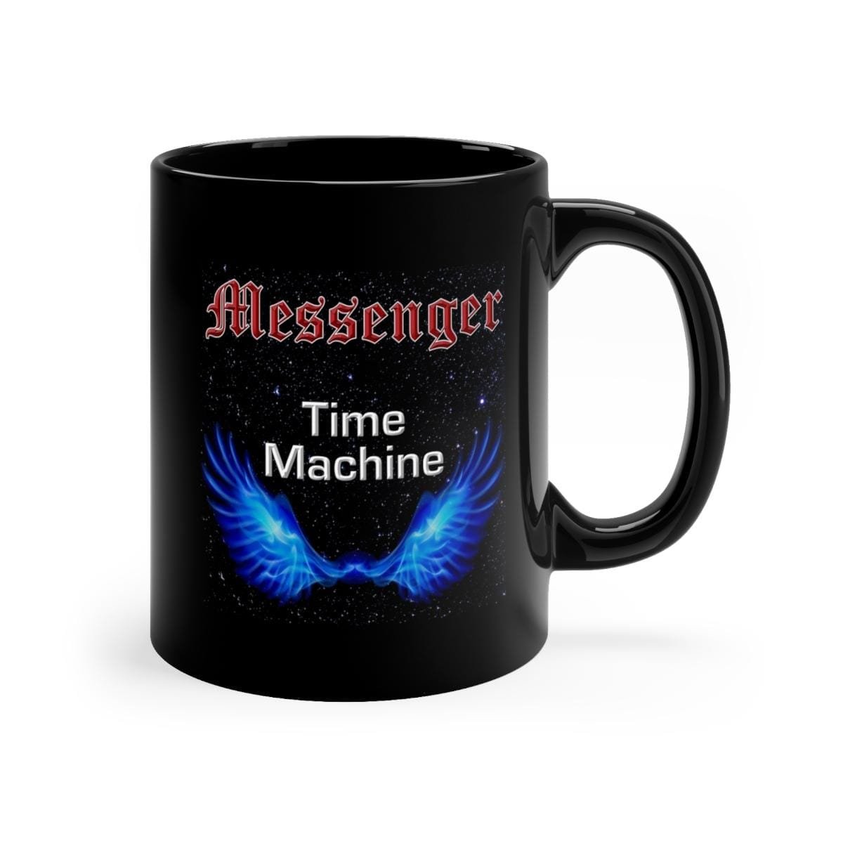 Messenger - Time Machine 11oz Black mug - Image 4