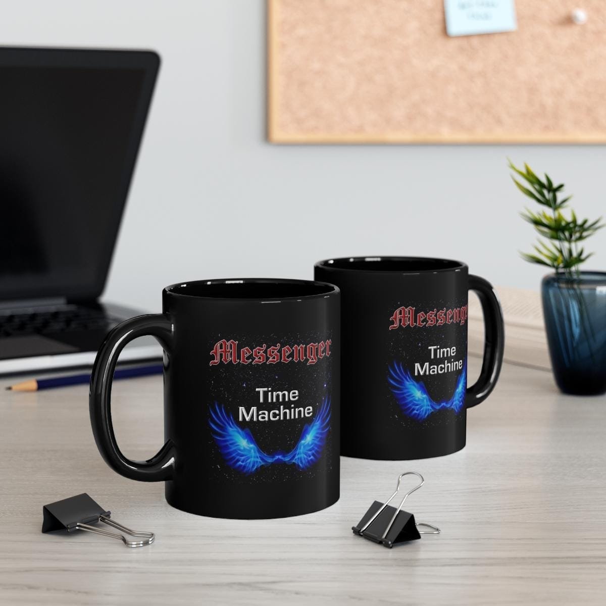 Messenger - Time Machine 11oz Black mug - Image 6