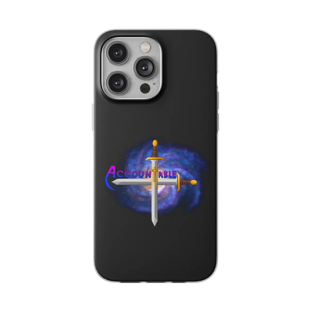 Accountable Galaxy Clear Edge TPU Phone Cases for iPhone