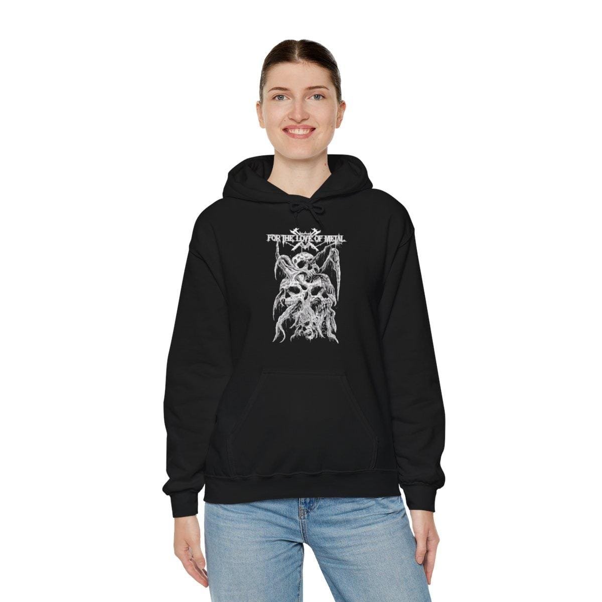 For The Love Of Metal - Skulls Pullover Hooded Sweatshirt - Image 8