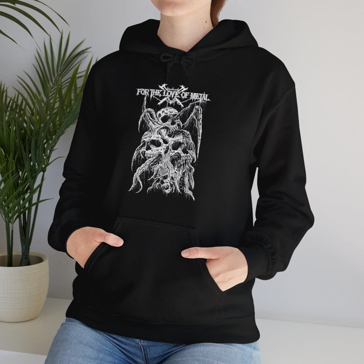 For The Love Of Metal - Skulls Pullover Hooded Sweatshirt - Image 13