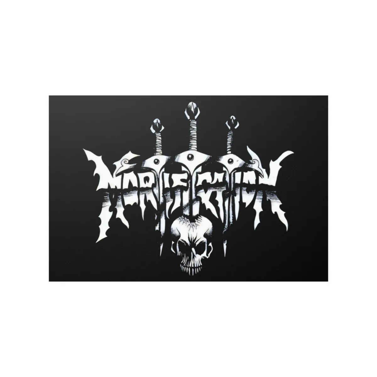 Mortification Swords and Skull Logo Poster Prints (210gsm)
