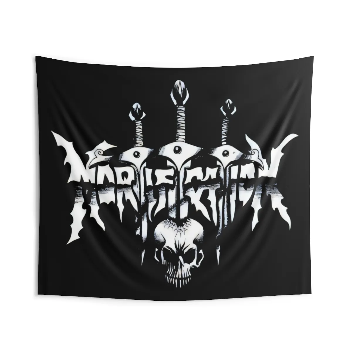 Mortification Swords and Skull Logo Indoor Wall Tapestries