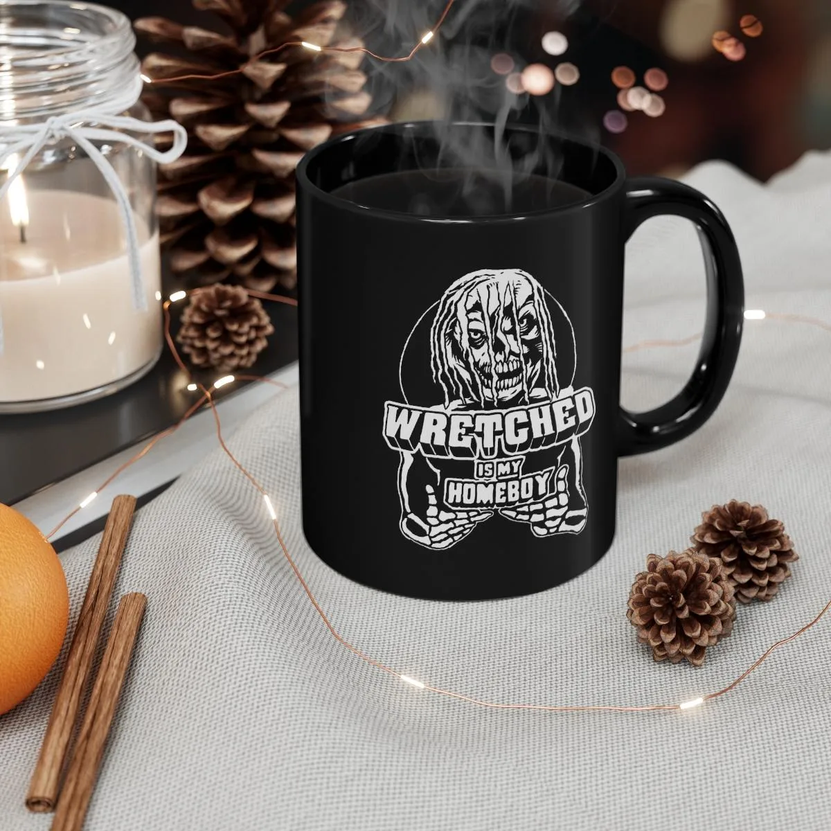Wretched Graverobber - Wretched Is My Homeboy Black mug 11oz - Image 5
