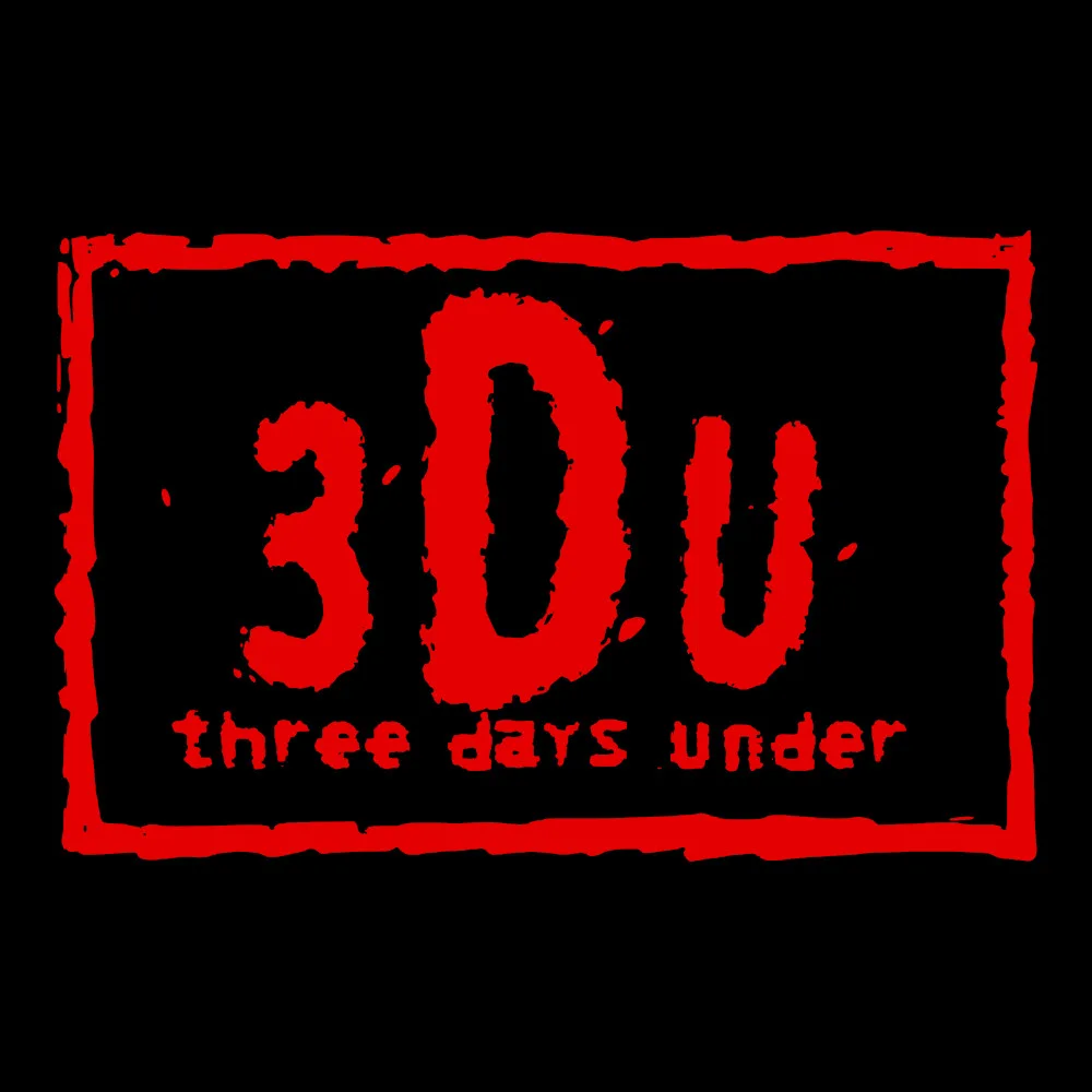 3 Days Under - 3DU - Black Denim Printed Patches (2 sizes)