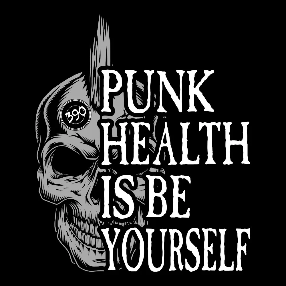 390 - Punk Health - Black Denim Printed Patches (2 sizes)