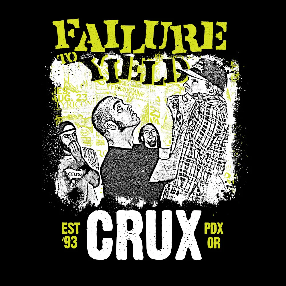 Crux - Failure To Yield - Black Denim Printed Patches (2 sizes)