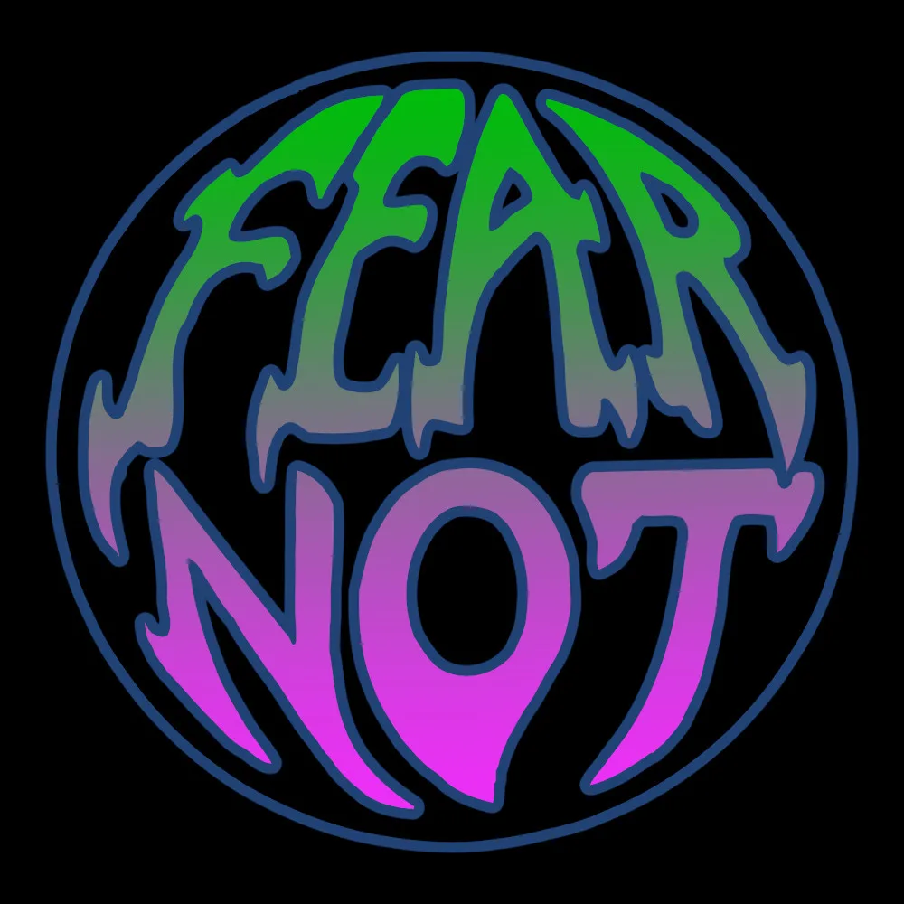 Fear Not Circle GP Logo - Black Denim Printed Patches (2 sizes)