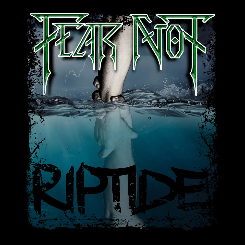 Fear Not - Riptide Green Logo - Black Denim Printed Patches (2 sizes)