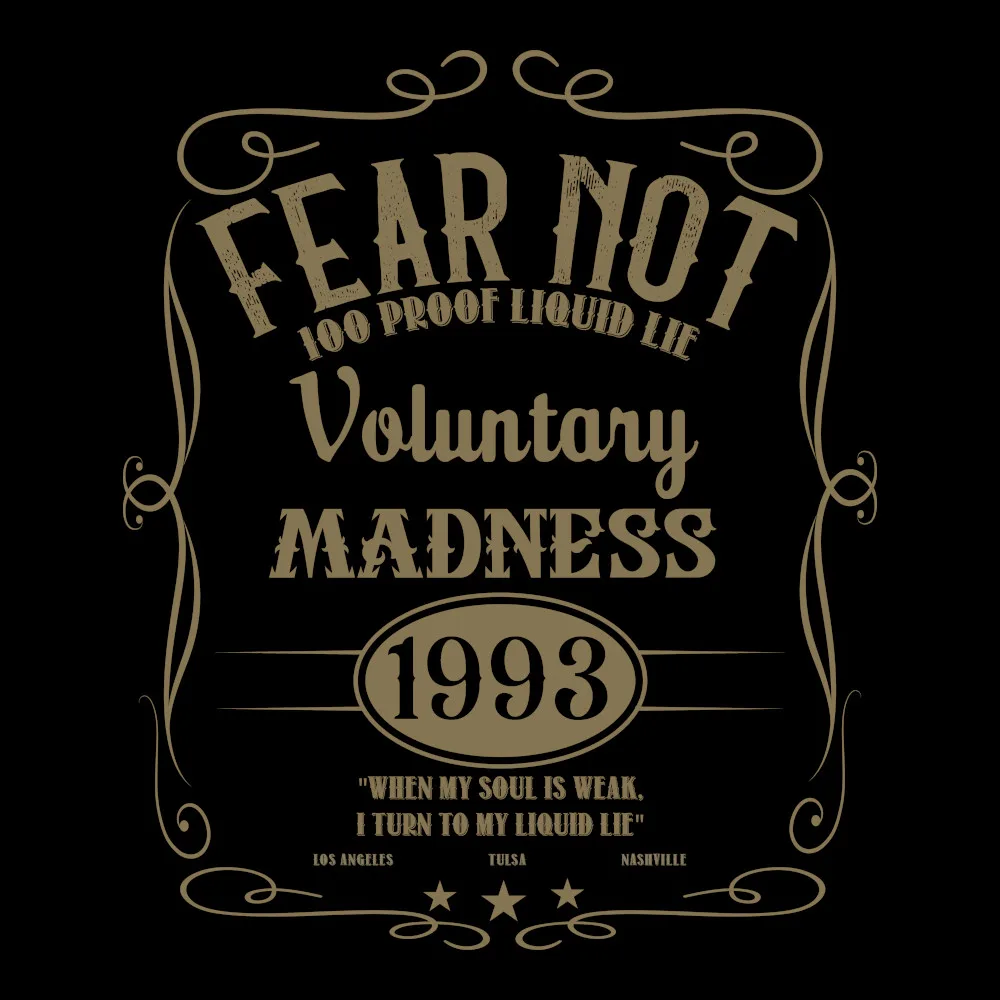 Fear Not - Voluntary Madness - Black Denim Printed Patches (2 sizes)