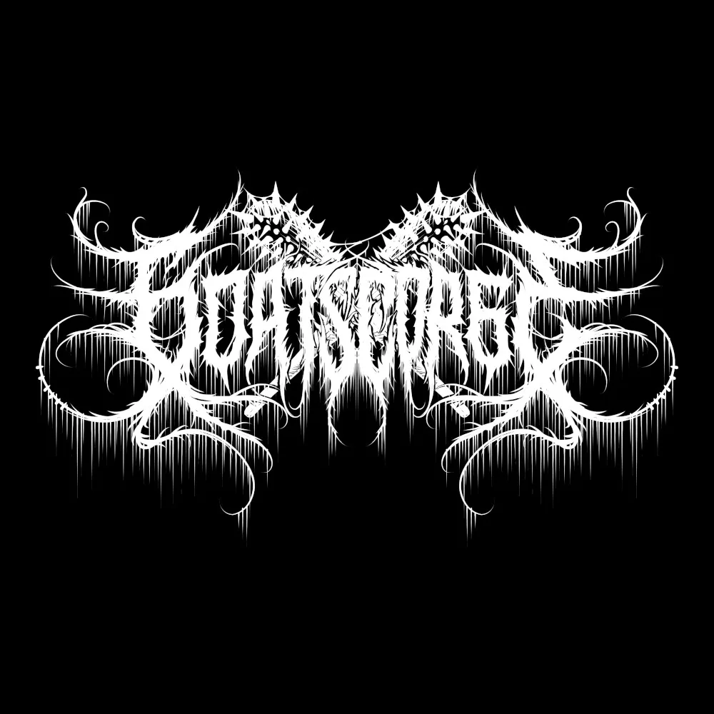 Goatscorge 2022 Logo (White) - Black Denim Printed Patches (2 sizes)