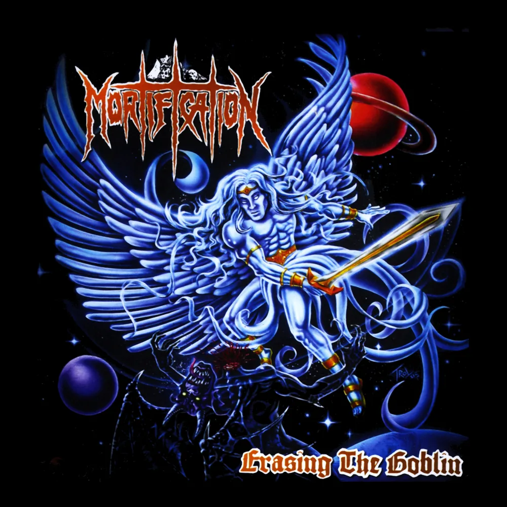 Mortification - Erasing the Goblin Celestial Version - Black Denim Printed Patches (2 sizes)