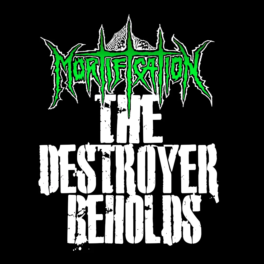 Mortification - The Destroyer Beholds Green II - Black Denim Printed Patches (2 sizes)