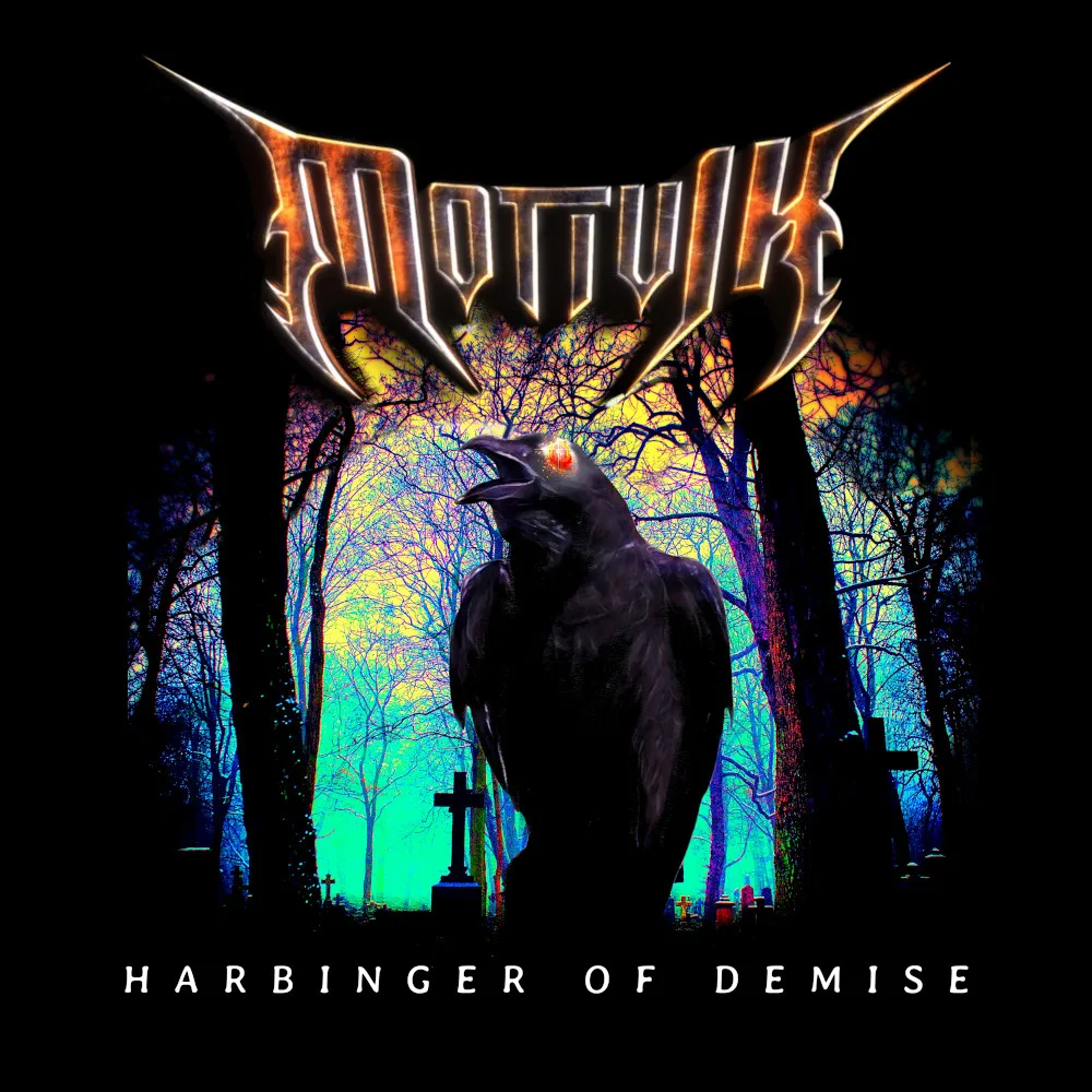 Motivik - Harbinger of Demise - Black Denim Printed Patches (2 sizes)
