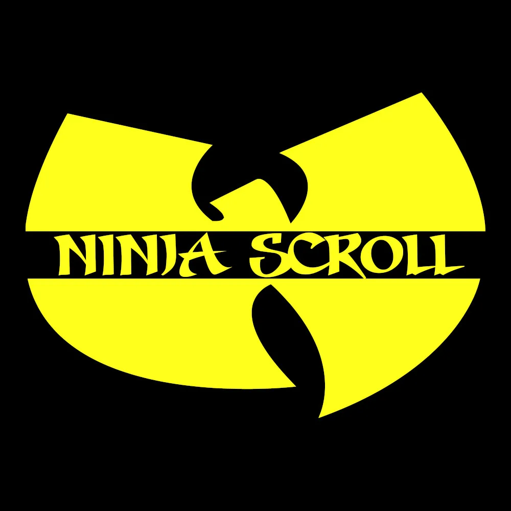 Ninja Scroll Dove - Black Denim Printed Patches (2 sizes)