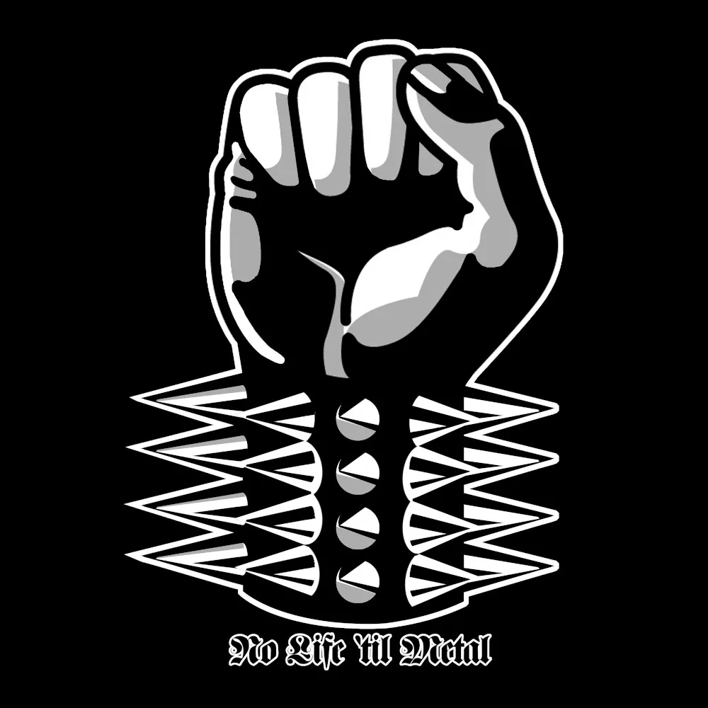 No Life Til Metal - Big Fist - Black Denim Printed Patches (2 sizes)