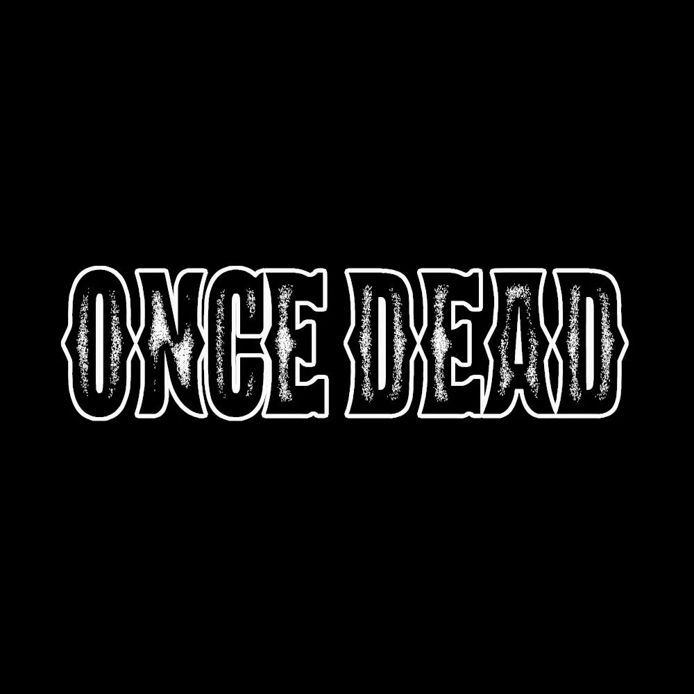 Once Dead White Logo - Black Denim Printed Patches (2 sizes)