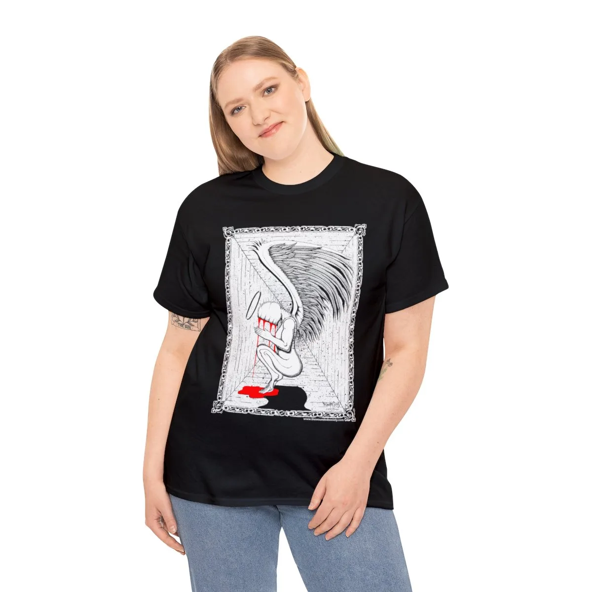 Praying Angel by The Wounded Society Short Sleeve Tshirt - Image 4