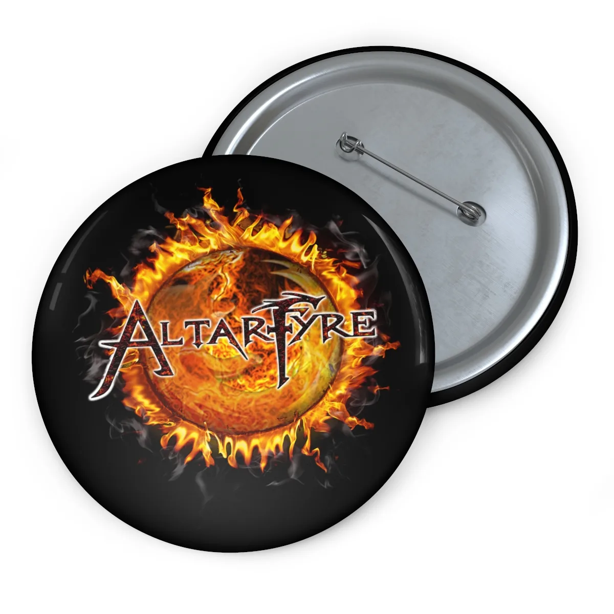 Altarfyre Fire Logo Pin Buttons