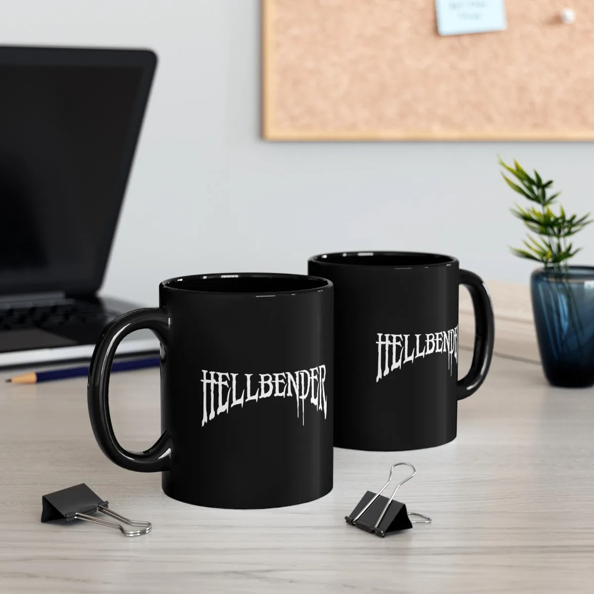 Hellbender Logo 11oz Black Mugs