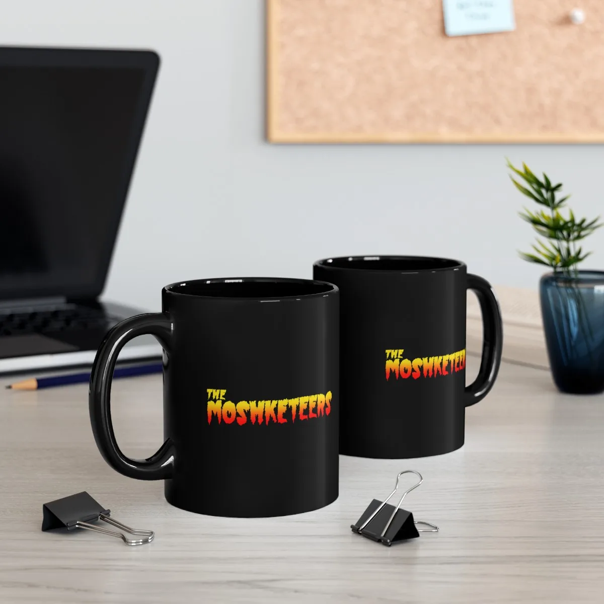 The Moshketeers Logo 11oz Black Mugs