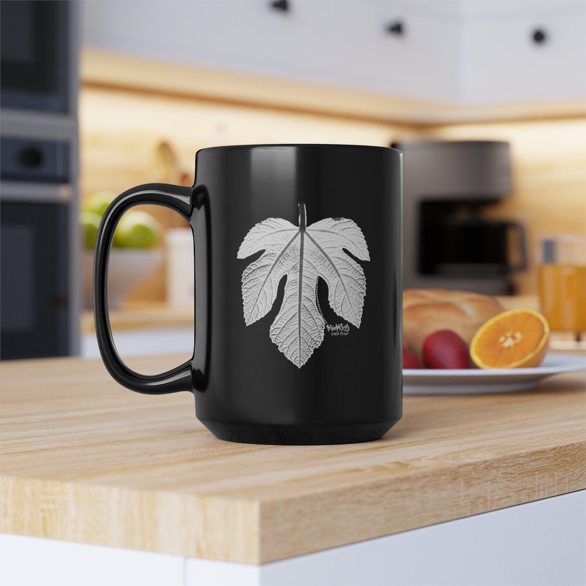 The Fig Leaf by The Wounded Society Black Mugs (11oz, 15oz) - Image 16