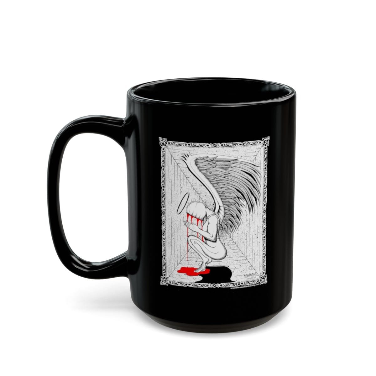 Praying Angel by The Wounded Society Black Mugs (11oz, 15oz) - Image 11