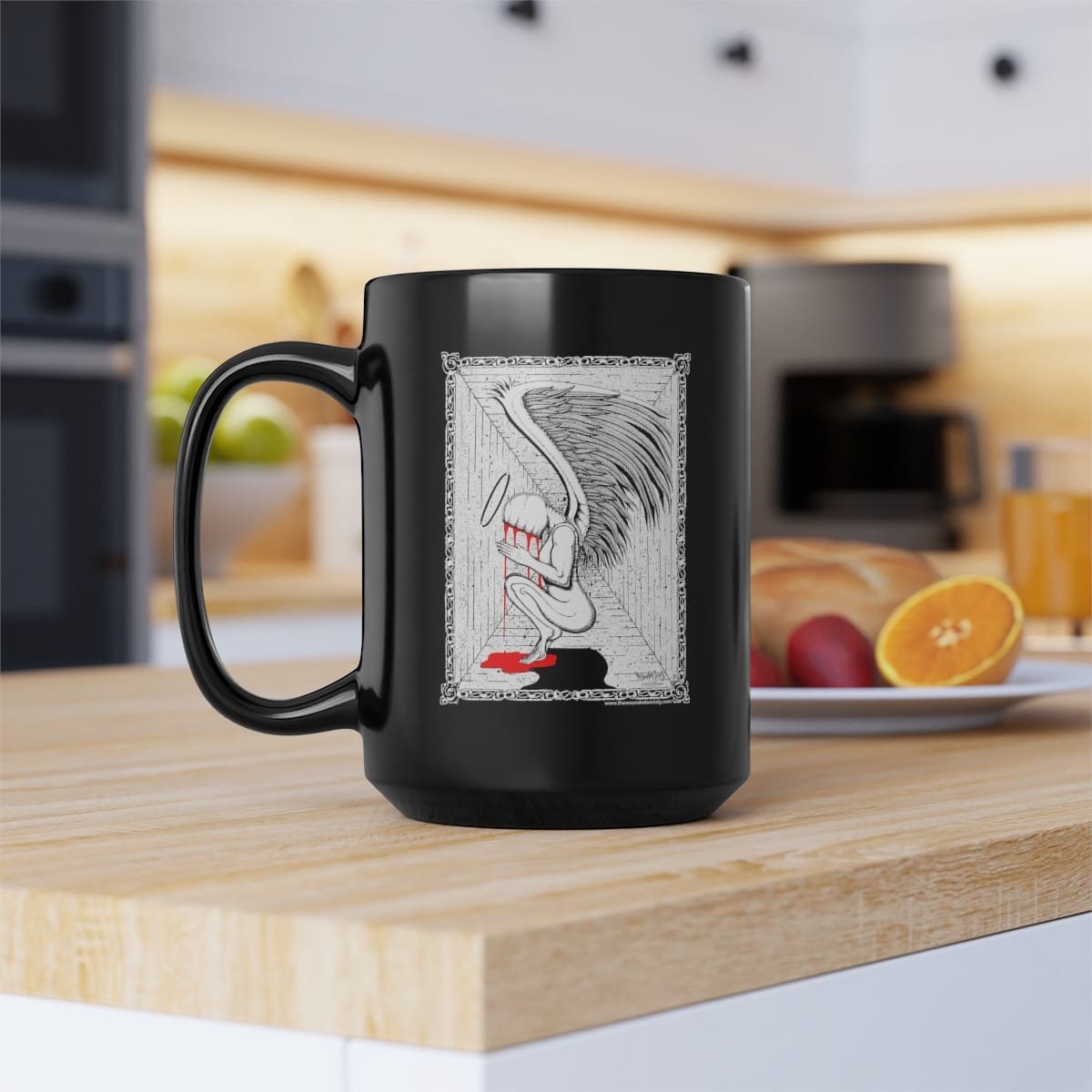 Praying Angel by The Wounded Society Black Mugs (11oz, 15oz) - Image 16