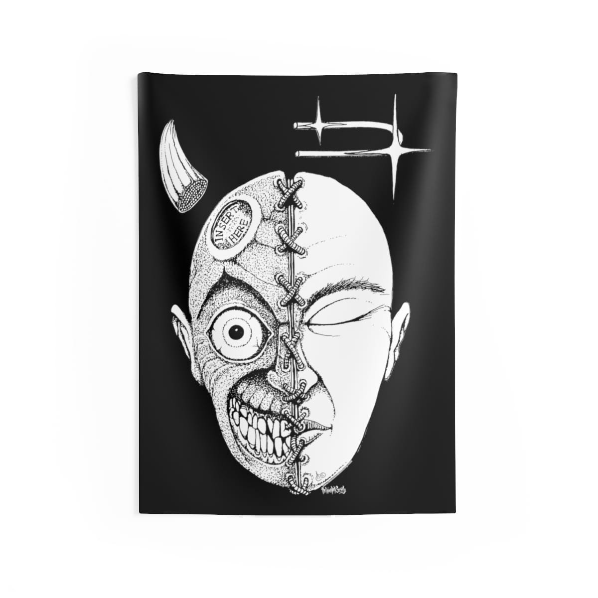 Half-Face by The Wounded Society Indoor Wall Tapestries - Image 2