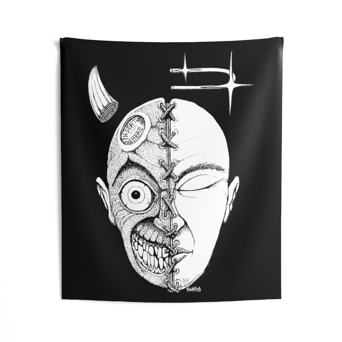 Half-Face by The Wounded Society Indoor Wall Tapestries - Image 3