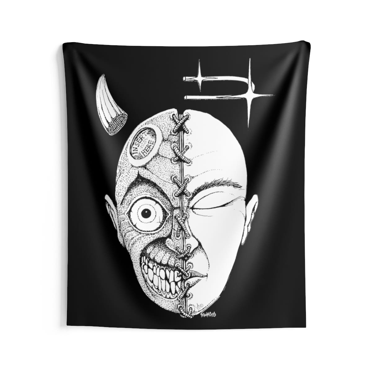 Half-Face by The Wounded Society Indoor Wall Tapestries - Image 4