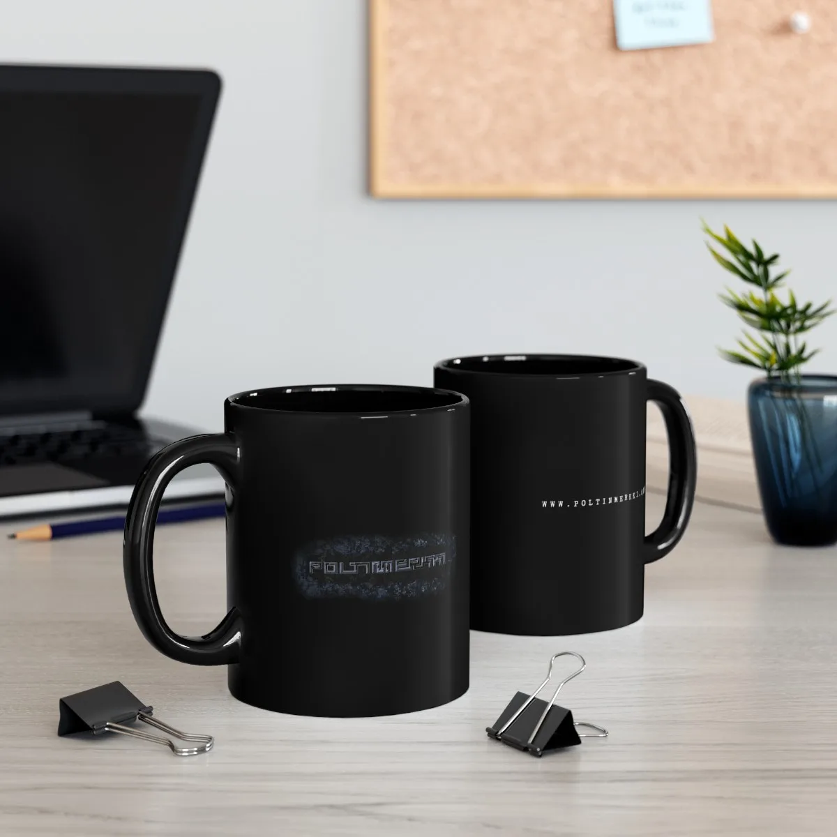 Poltinmerkki 11oz Black Mugs