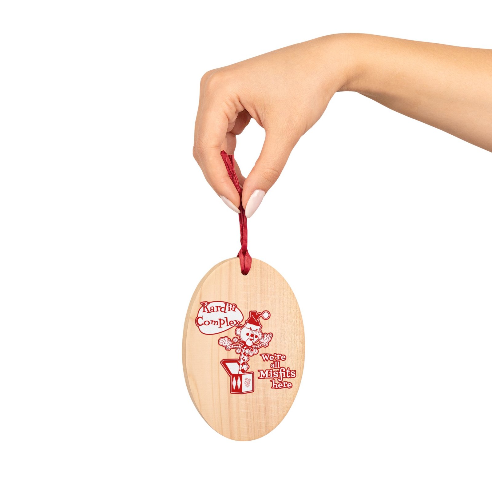 Kardia Complex - We're All Misfits Here Wooden Red Edition Christmas Ornaments - Image 3