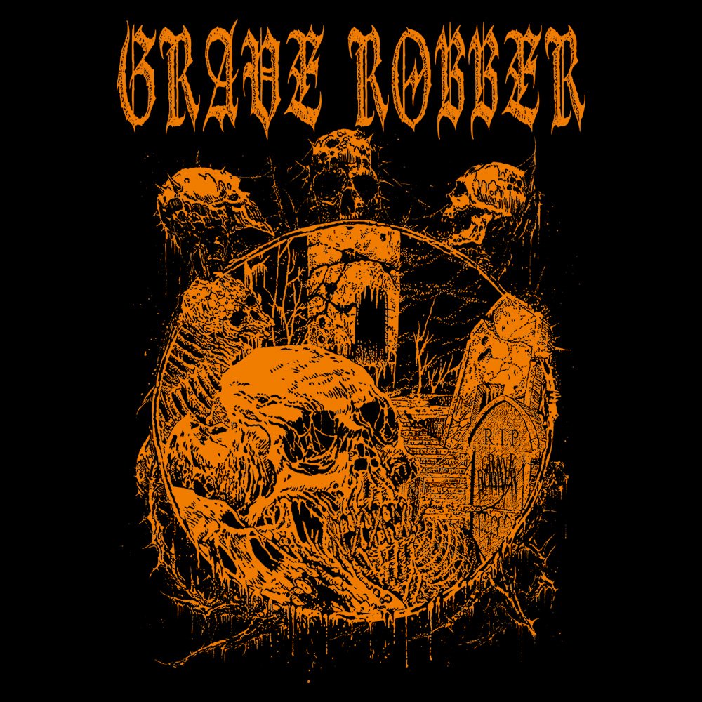 Grave Robber 2024 RIP Limited Edition Orange - Black Denim Printed Patches (2 sizes)