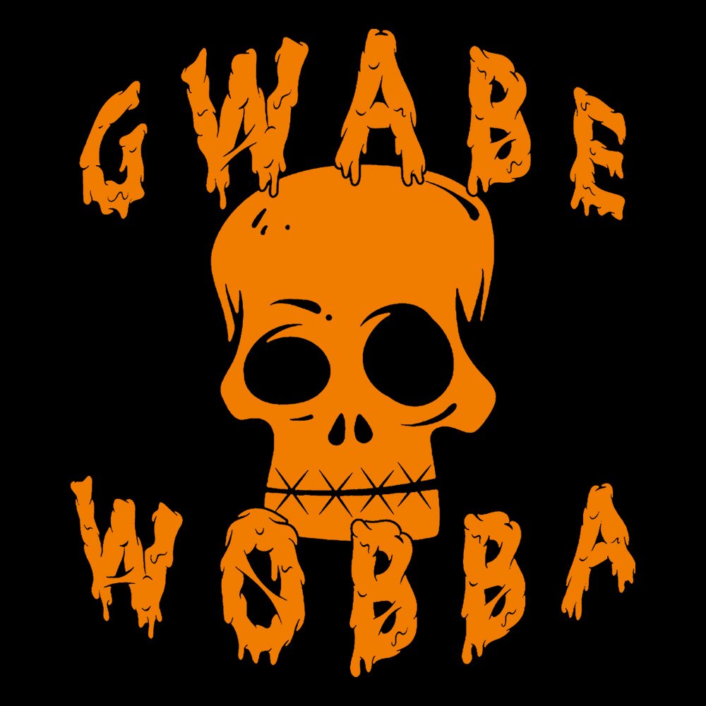 Grave Robber - Gwabe Wobba Limited Edition Orange - Black Denim Printed Patches (2 sizes)