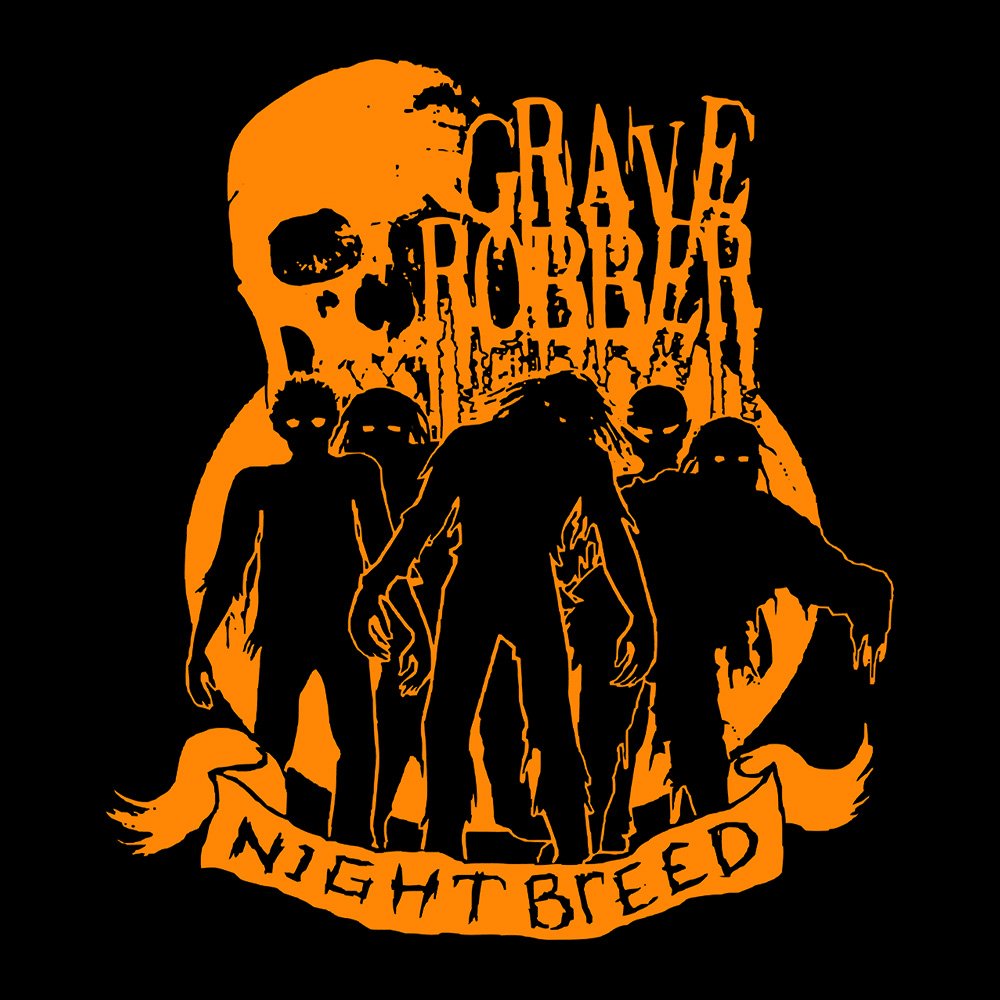 Grave Robber - Nightbreed Limited Edition Orange - Black Denim Printed Patches (2 sizes)