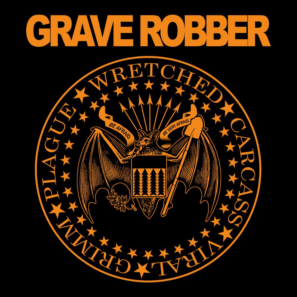Grave Robber Ramones Limited Edition Orange - Black Denim Printed Patches (2 sizes)