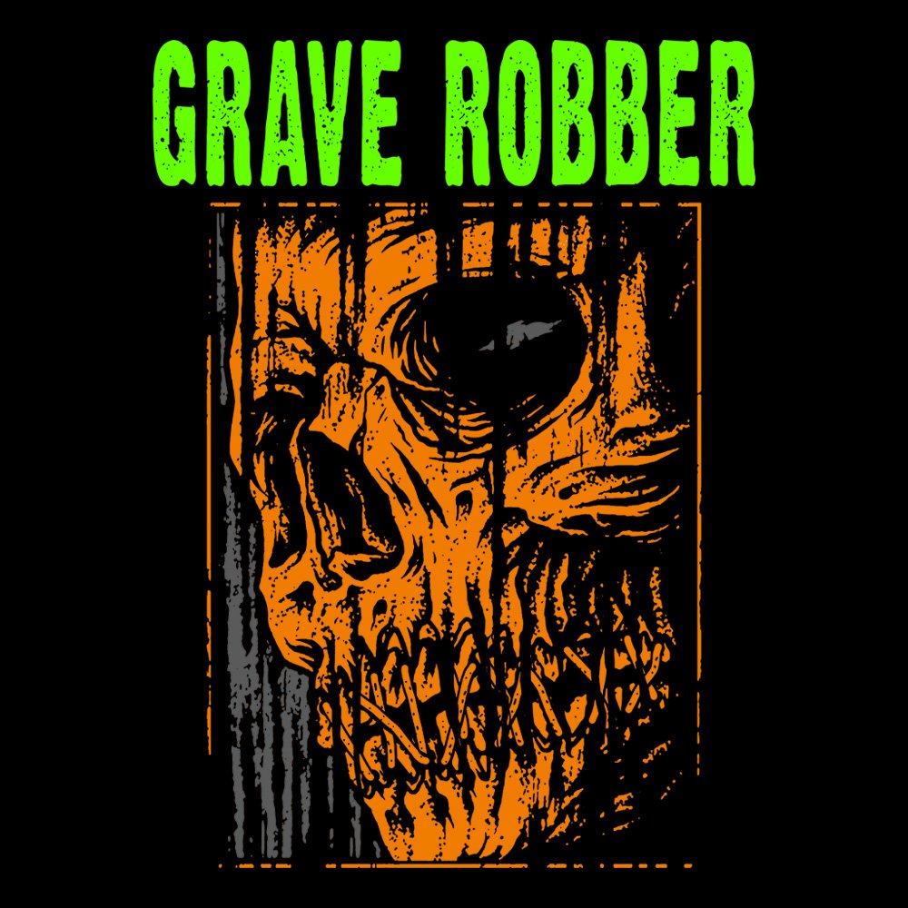 Grave Robber - Silenced Limited Edition Orange - Black Denim Printed Patches (2 sizes)