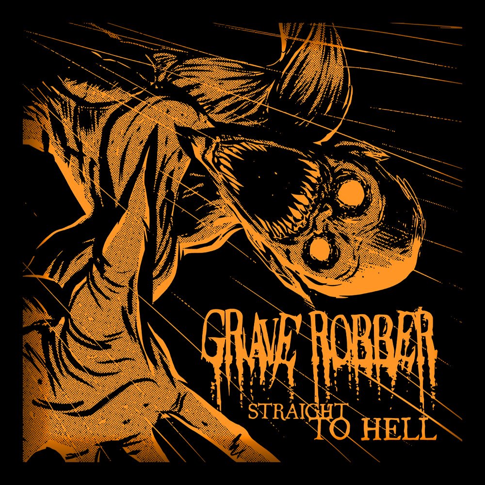 Grave Robber - Straight To Hell Limited Edition Orange - Black Denim Printed Patches (2 sizes)
