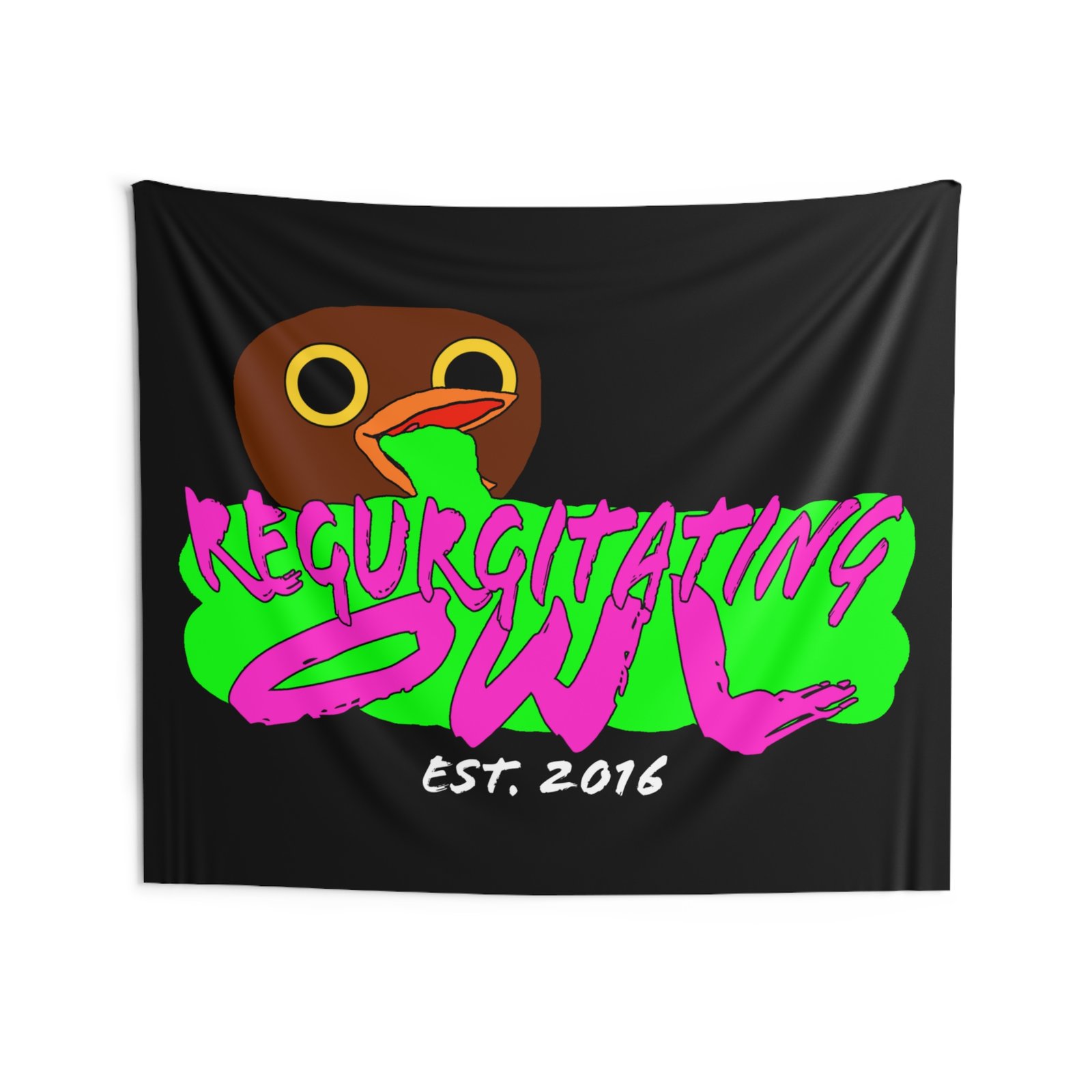 Regurgitating Owl - Since 2016 (Nest Productions) Indoor Wall Tapestries