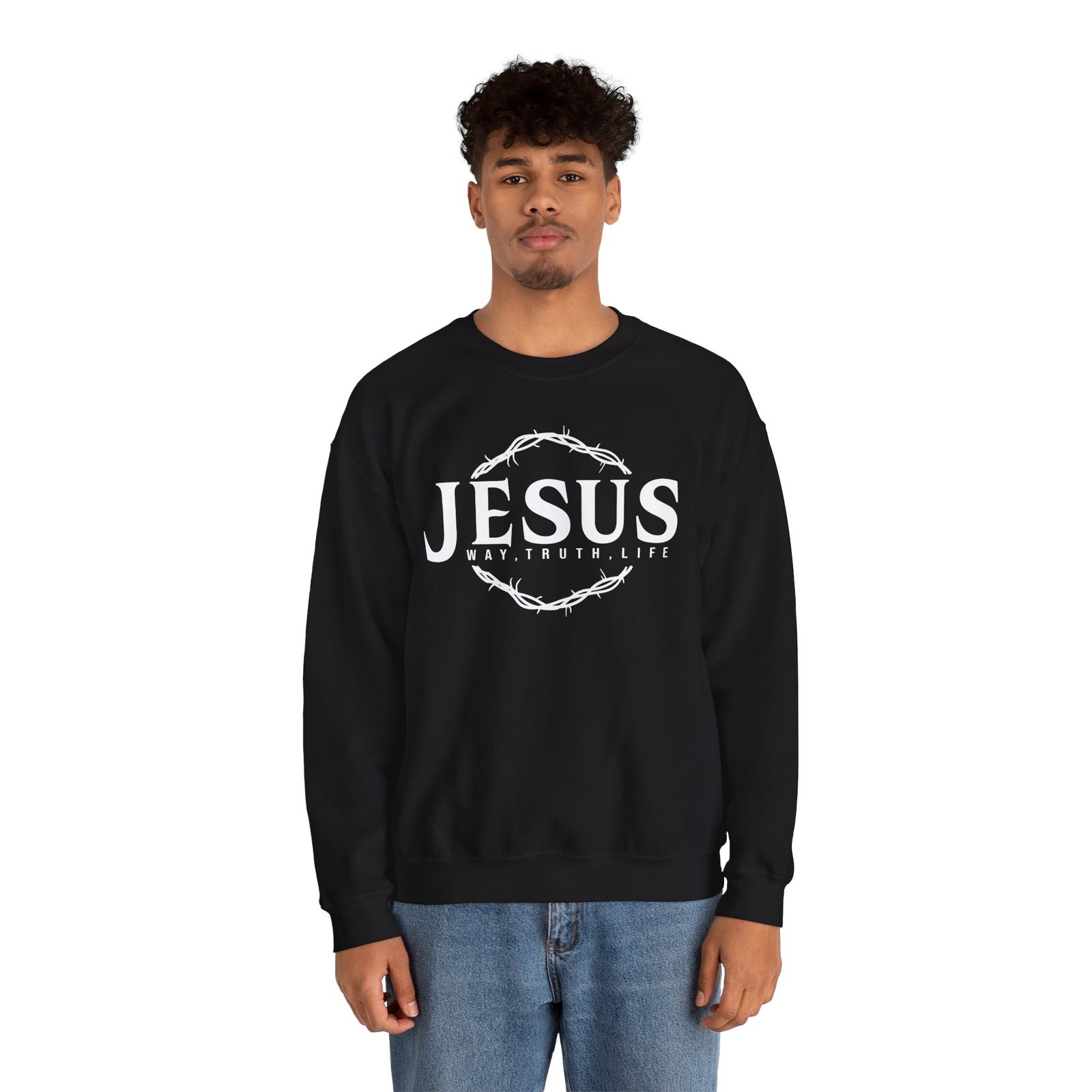 Jesus is The Way by Holy Cow Crewneck Sweatshirt