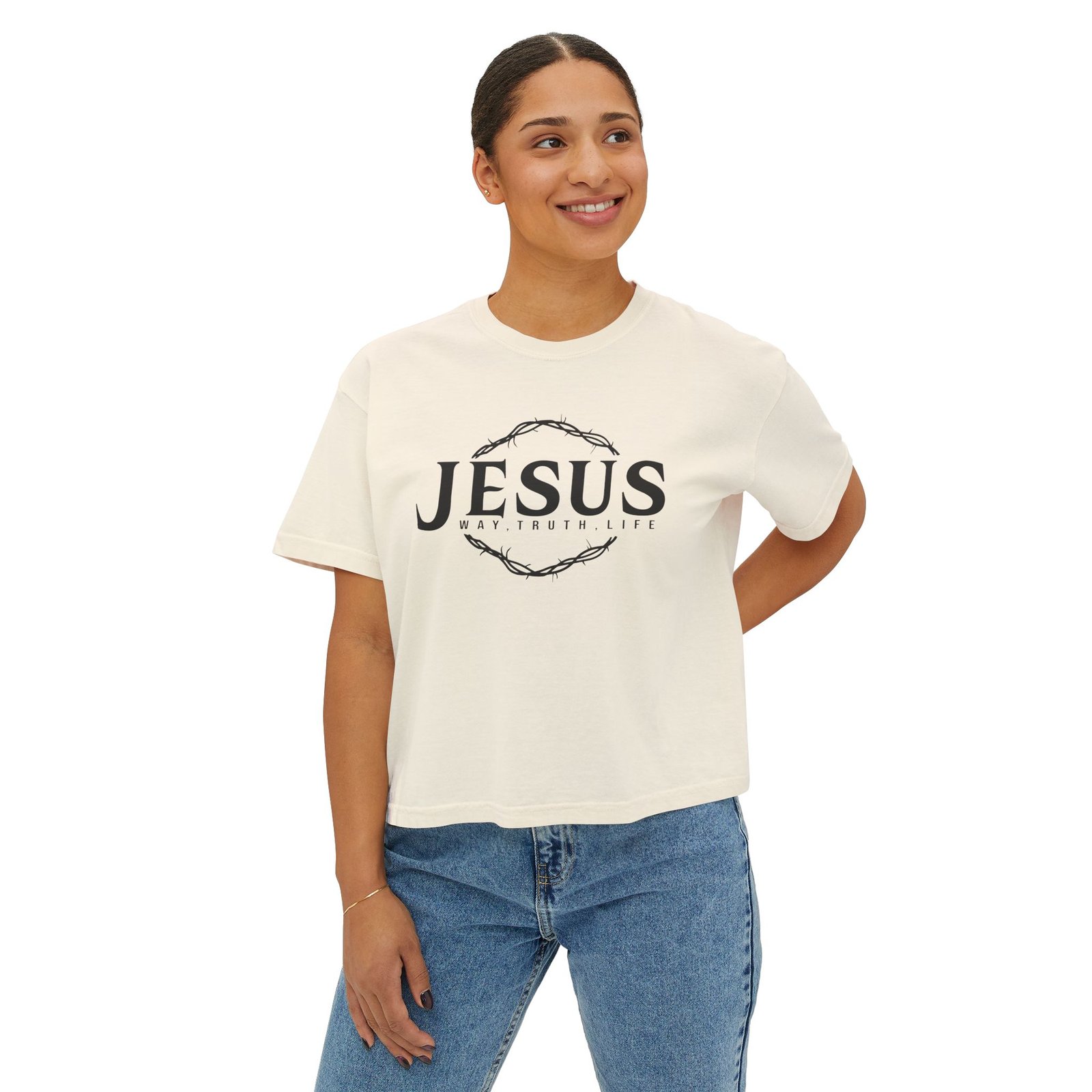 Jesus is The Way by Holy Cow Women's Boxy T-shirt