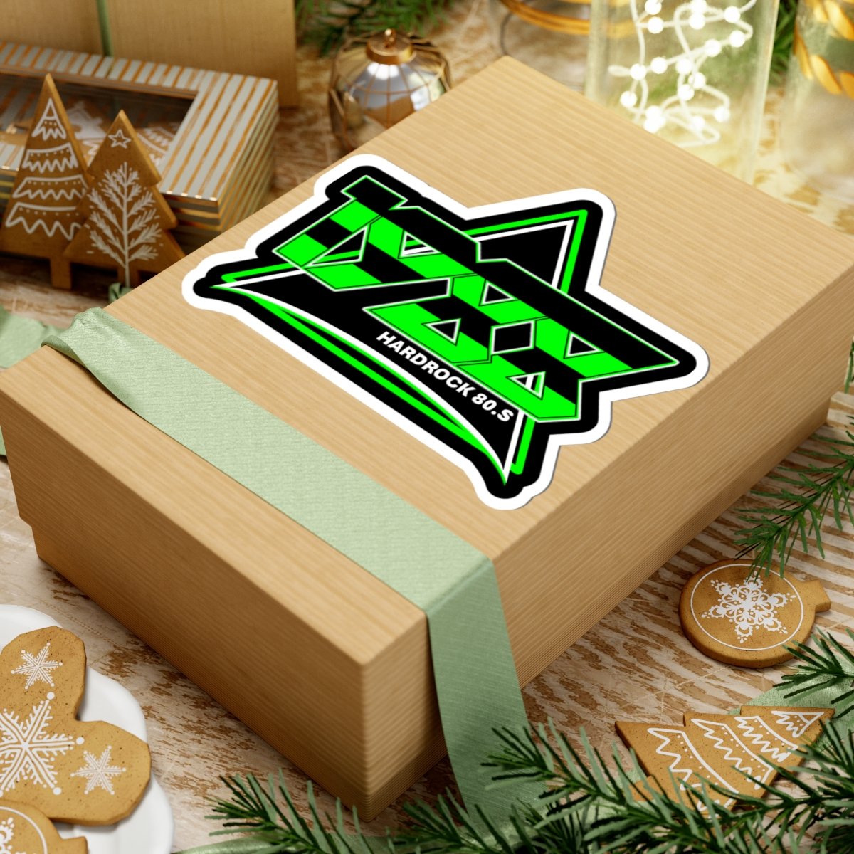 1988 Stryped Logo (Green) Die Cut Stickers - Image 3