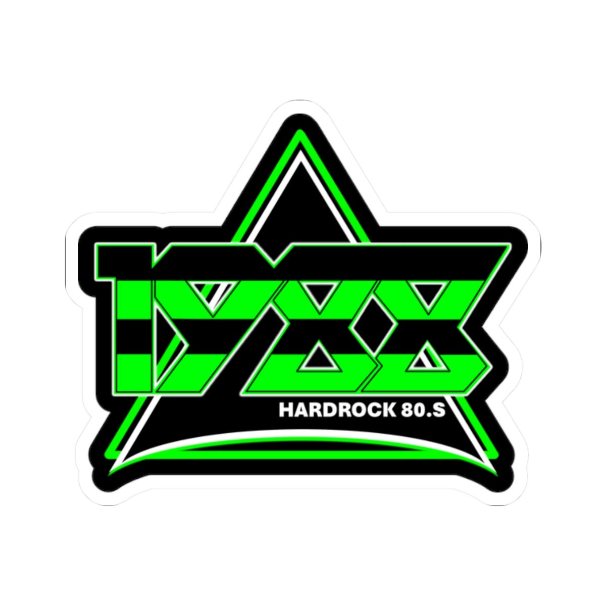 1988 Stryped Logo (Green) Die Cut Stickers - Image 4