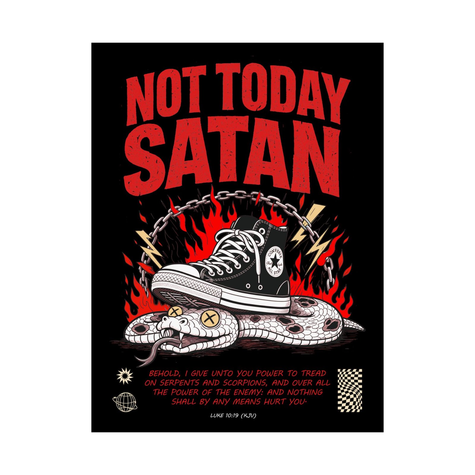 Tavares Artwork - Not Today, Satan Poster Prints (210gsm)