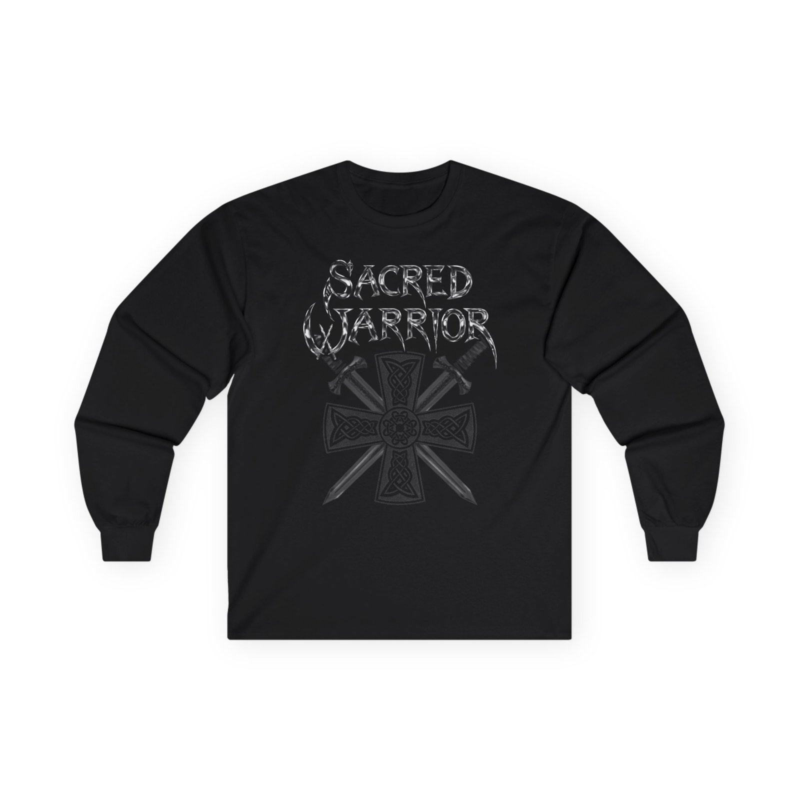 Sacred Warrior Celtic Cross Long Sleeve Tshirt