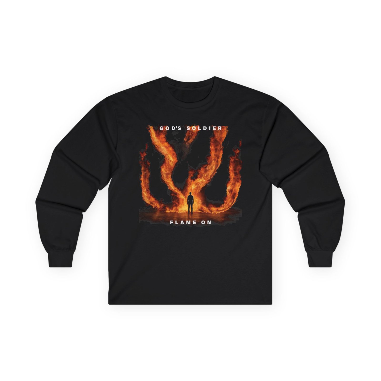 God's Soldier - Flame On Long Sleeve Tshirt
