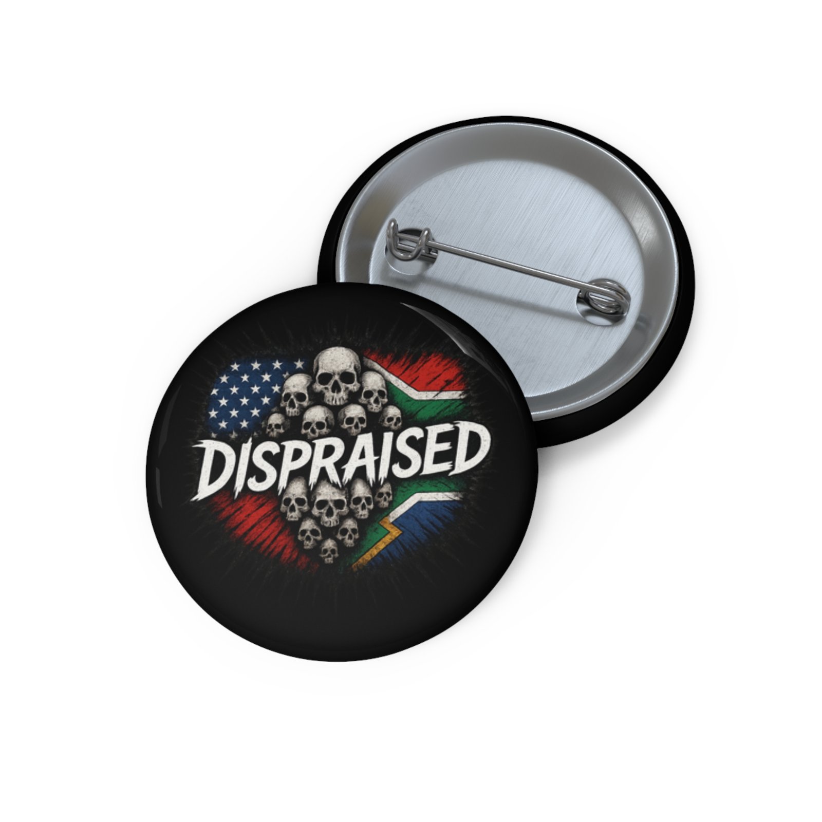 Dispraised - Skulls And Flags Pin Buttons