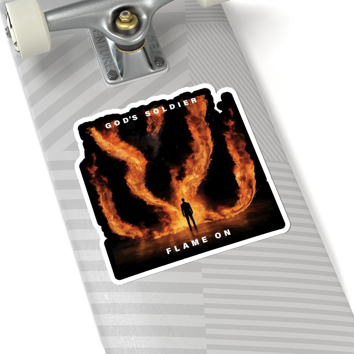 God's Soldier - Flame On Die Cut Stickers