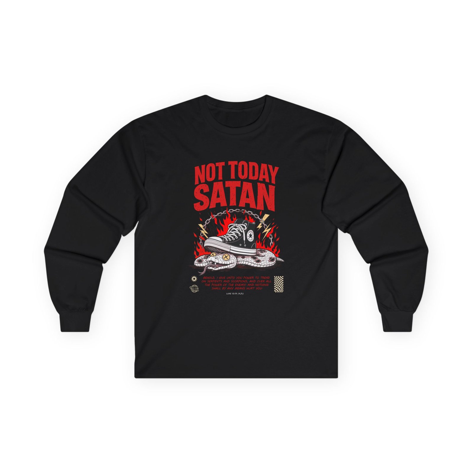 Tavares Artwork - Not Today, Satan Long Sleeve Tshirt